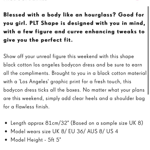 NWOT PrettyLittleThing ‘Los Angeles’ black strappy bodycon dress size 6 - Picture 10 of 10